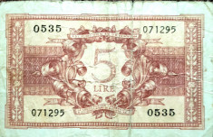 5 lire 1944 Italia foto