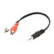 Cablu Jack 3.5 mm Stereo tata - 2x RCA tata 0.2m negru PVC GEMBIRD