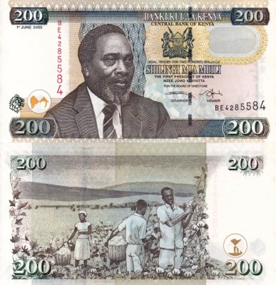 KENYA 200 shillings 2005 UNC!!! foto