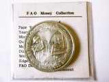Rară! Thailanda 600 Baht 1980 FAO-UNC argint regIna Sirikit,ediție limitată 20000 piese,diametrul=31 mm,greutate=15 grame