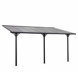 Outsunny Pergola montata pentru gradina 4.35x3.02m, foisor pergola pentru exterior din policarbonat si aluminiu, montare reglabila, gri