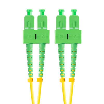 Cablu retea fibra optica cu lungime 2 m si conectori SC APC-SC APC, Lanberg Z43093, SM, DUPLEX 3.0MM G657A1 LSZH, galben foto