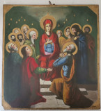 Icoana pictată Maica Domnului intre Apostoli 46x50cm