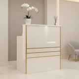 Recepția unui salon de coafură lăcuită Alexa 80 cm cosmetică pentru salonul de &icirc;nfrumusețare SPA alb