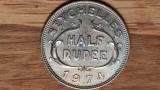 Seychelles -raritate- moneda de colectie - 1/2 Half rupee 1974 a/UNC -tiraj 100k