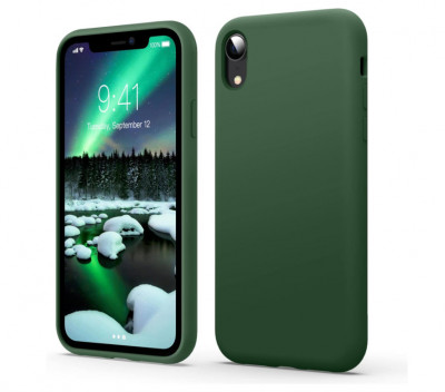 Husa de protectie din silicon lichid Flyzoo compatibila cu iPhone XR, verde - RESIGILAT foto