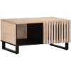 Masuta cafea Gossi, lemn masiv mango, 80x51x40 cm, alba, cu usa si 2 compartimente, dreptunghiulara