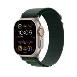 Curea smartwatch, THD, Alpine Loop, pentru Apple Watch Ultra2 49 mm, Apple Watch 46 mm seria 10, marime universala, catarama gri, Verde Padure