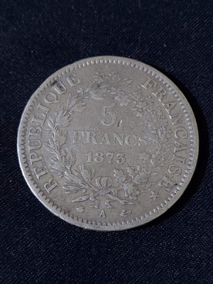 Franța 1873 A - 5 Franci - Monedă de argint #8 foto