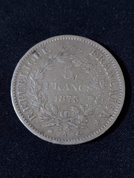 Franța 1873 A - 5 Franci - Monedă de argint #8
