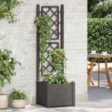VidaXL Jardinieră de grădină cu spalier, antracit, 43x43x142 cm, PP 313981