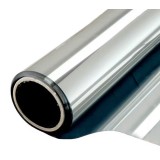 Folie Decorativa Pentru Geamuri, cu Efect de Oglinda Pentru Intimitate si Protectie Solara, Argintiu, 60 x 300 cm, BZRSH