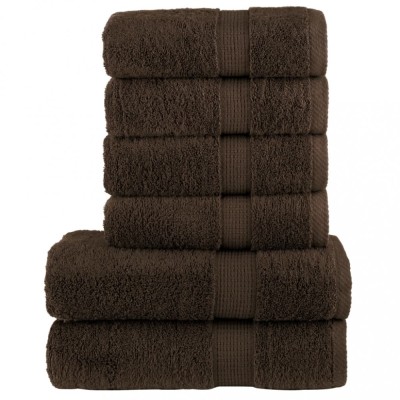 Set de prosoape premium SOLUND, 6 piese, maro, 600 g/m&amp;sup2; foto