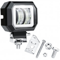 Proiector Led, 7D Optic, 20W, 12V-24V, 7.6CM , Pentru ATV, Jeep, Moto, Spot HAL454