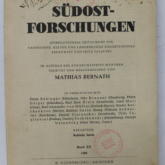 SUDOST - FORSCHUNGEN i CERCETARI DE SUD - EST ) , BAND XX , 1961 , REVISTA IN LIMBA GERMANA