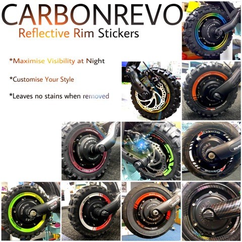 Stickere Carbonrevo reflectorizante jante 10 inci Dualtron