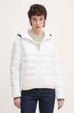 Tommy Jeans geaca femei, culoarea alb, de tranzitie, DW0DW18308