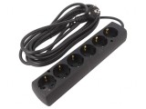 Prelungitor Alimentare 6 Prize Schuko PVC Negru 3x1,5mm2