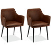 Set of 2 Light Brown Dining Chairs Shiva