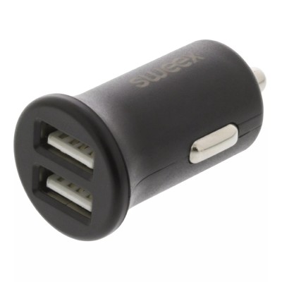 Incarcator auto 2x USB 2.4A negru Sweex foto