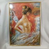 Tablou print color H Pink, semi nud, decor, vintage