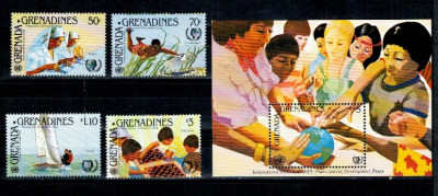 Grenada Grenadines 1985 -Anul int. al copiilor, serie+colita neu foto