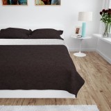 Cumpara ieftin Cuvertură matlasată cu două fețe, 230x260 cm, crem și maro, vidaXL