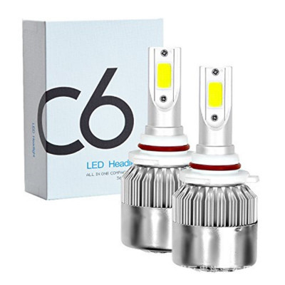 Set 2 LED-uri Auto Techstar&amp;reg; C6, 9006, 36w, 3800 Lumeni, 6500K, AUTO, 12-24 Volti, COB foto