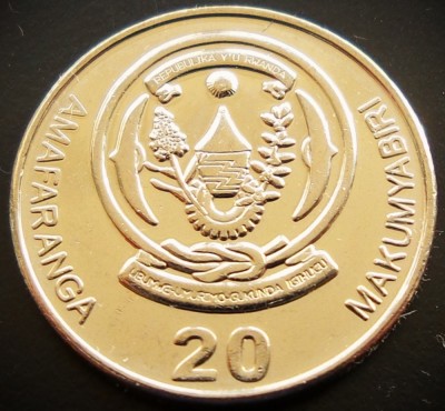 Moneda exotica 20 AMAFARANGA - RWANDA, anul 2009 * cod 1033 = UNC foto