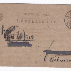Hungary 1892 Postal History, Postal Card Budapest to Bohemia D.049