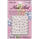 Sticker 3D nail art - flori cu bulină neagră, INGINAILS