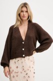 Haveone cardigan din amestec de l&acirc;nă culoarea maro, light, JIT-P021