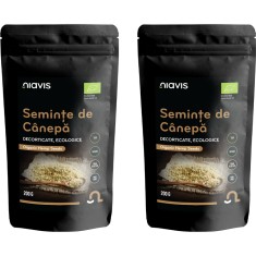 Pachet Seminte de Canepa Decorticate fara Gluten Ecologice/Bio 200g + 200g