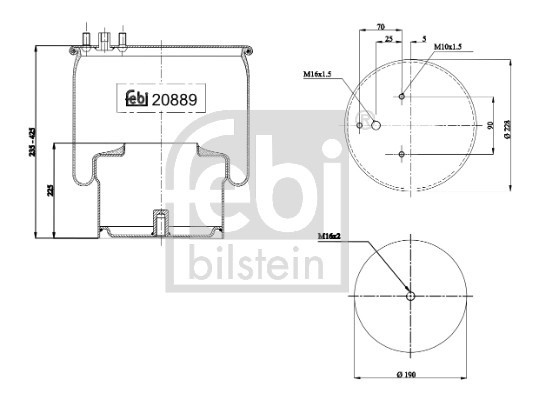 FEBI BILSTEIN 20889 Burduf, suspensie pneumatica
