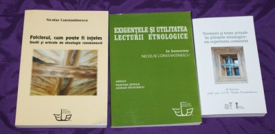 Lot 5 carti Nicolae Constantinescu Lectura textului folcloric Folclorul cum poate fi inteles In Honorem etnologie Rima in poezia noastra populara foto