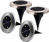 Set 4 lampi solare cu 4 LED-uri si senzor de lumina Disk Lights