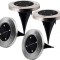 Set 4 lampi solare cu 4 LED-uri si senzor de lumina Disk Lights
