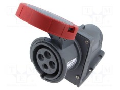 Conector alimentare AC trifazat AMPHENOL IP&amp;S 30A 415V soclu mamă IP67