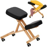Scaun ergonomic pentru genunchi, negru, pentru birou, cabinet cosmetic, SPA și salon
