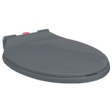 Cumpara ieftin Capac WC cu inchidere silentioasa, eliberare rapida, gri, oval