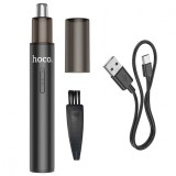 Aparat tuns par facial HOCO, Nose Trimmer, cu acumulator intern 100mAh, 6800RPM, silention, portabil si