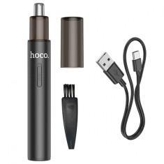 Aparat tuns par facial HOCO, Nose Trimmer, cu acumulator intern 100mAh, 6800RPM, silention, portabil si