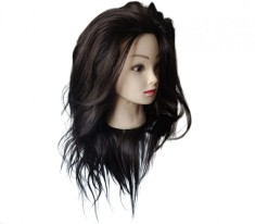 Cap si suport practica manechin salon frizerie coafor, cu 80% par natural foto