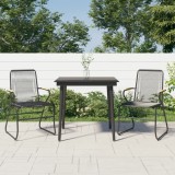 Set cu masa pentru gradina, 3 piese, PVC negru, ratan GartenMobel Dekor, vidaXL