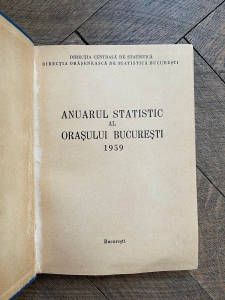 Anuarul Statistic al Orasului Bucuresti 1959