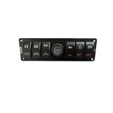 Panou cu 6 intrerupatoare tip Rocket voltmetru si USB 4.2A Cod: YJ-SPA024-6, Universal, Oem