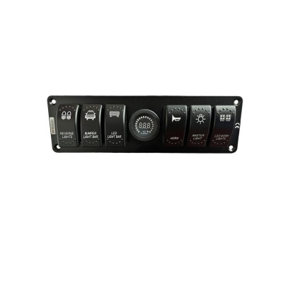 Panou cu 6 intrerupatoare tip Rocket voltmetru si USB 4.2A Cod: YJ-SPA024-6 foto