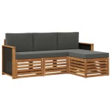 vidaXL Set de canapele de exterior cu pernă 4 pcs Natural și Antracit 3384193