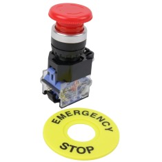 Buton oprire de urgenta pentru compresor cu surub