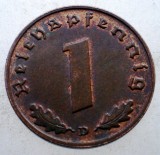 2.576 GERMANIA WWII 1 REICHSPFENNIG 1939 D XF, Europa, Bronz